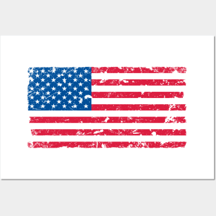 Grunge American flag Posters and Art